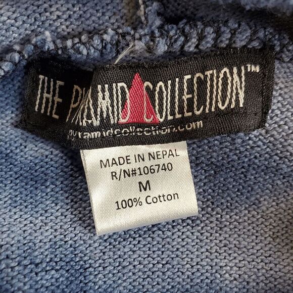 The Pyramid Collection Dress Womens Medium Blue Tie Dye Knit Long Sleeve Hooded - Picture 2 of 12